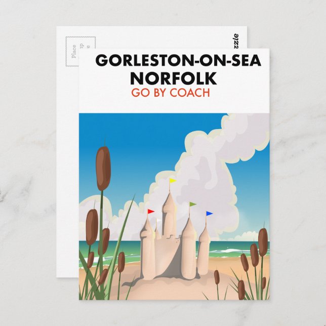 Gorleston-on-Sea Norfolk beach poster Postcard (Front/Back)
