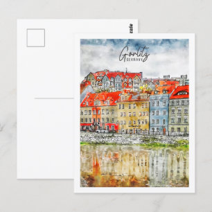 Gorlitz Germany Travel Place Watercolor Postcard