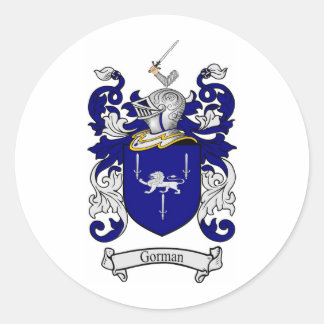 GORMAN FAMILY CREST -  GORMAN COAT OF ARMS CLASSIC ROUND STICKER