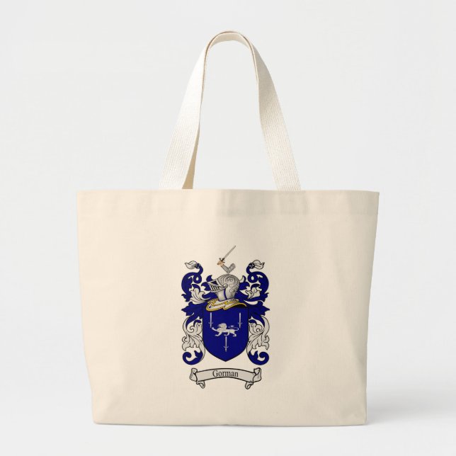 GORMAN FAMILY CREST -  GORMAN COAT OF ARMS LARGE TOTE BAG (Front)