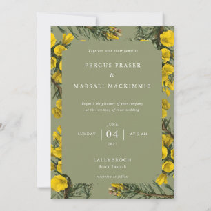 Gorse Botanical Pattern Invitation