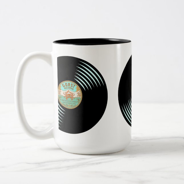 Gorst Records Vinyl Record Two-Tone Coffee Mug (Left)