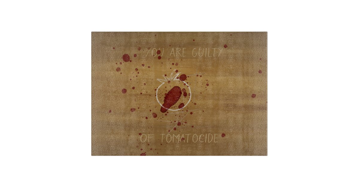 Gory Murdered Tomato Crime Scene Custom Text Cutting Board Zazzle