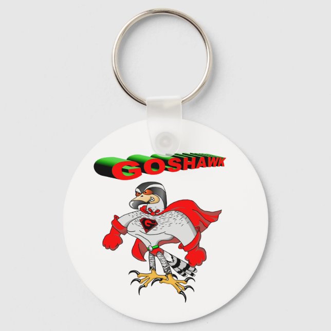 Goshawk Cartoon Key Ring (Front)