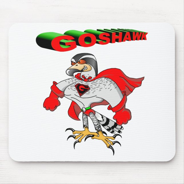 Goshawk Cartoon Mouse Mat (Front)