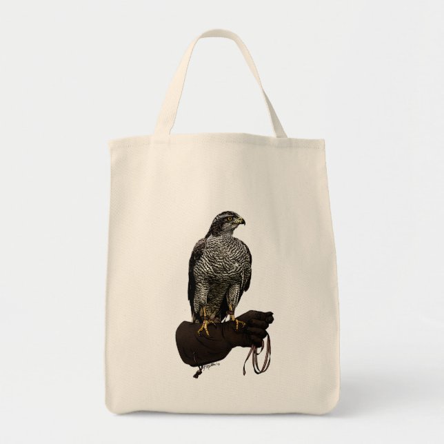 Goshawk on Glove Tote Bag (Front)