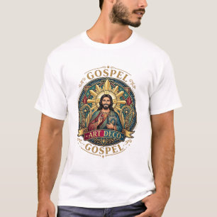 Gospel Art Deco Gospel Jesus Art Deco Christian Fa T-Shirt