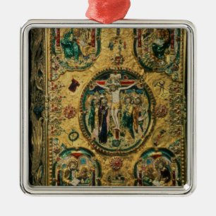 Gospel cover, gold with repousse metal tree decoration