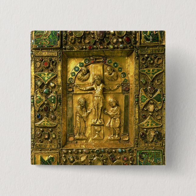 Gospel Cover, Ottonian, Germany, 11th century (gol 15 Cm Square Badge (Front)