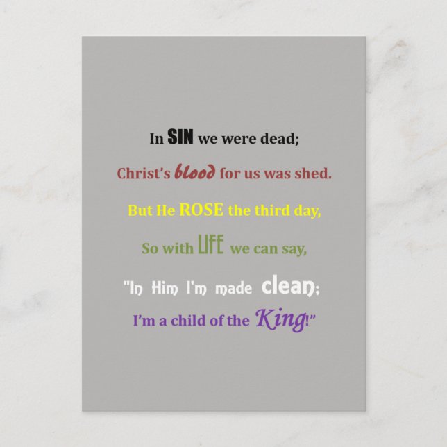 Gospel Message Postcard (Front)