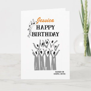 Gospel Music Happy Birthday personalised Card
