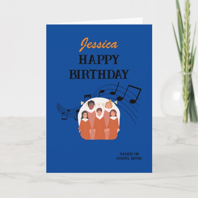 Gospel Music Happy Birthday personalised Card (Front)