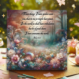 Gospel of John Pastel Floral Watercolor Easter Holiday Card