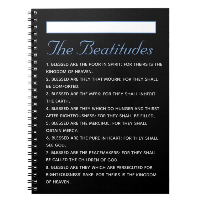 Gospel of Matthew Beatitudes Holy Scripture Notebook (Front)