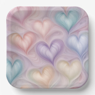 Gossamer Hearts Paper Plate