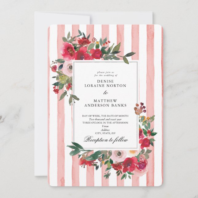 Gossamer Pink Wedding Invitation (Front)