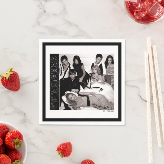 Gossip Girl Black and White Group Graphic Napkin (Insitu)