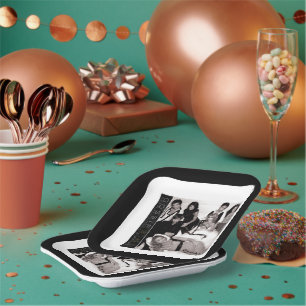 Gossip Girl Black and White Group Graphic Paper Plate