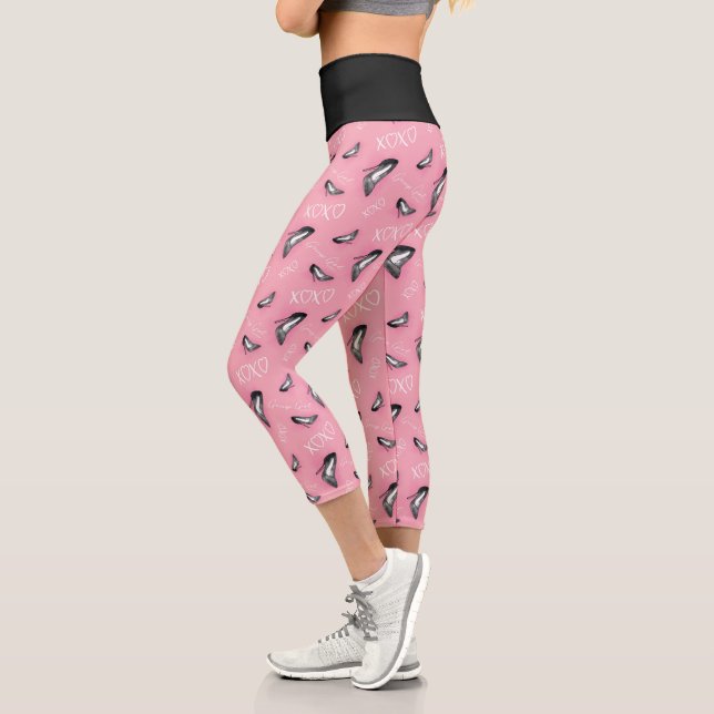 Gossip Girl High Heels Pattern Capri Leggings (Left)