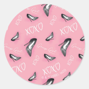 Gossip Girl High Heels Pattern Classic Round Sticker
