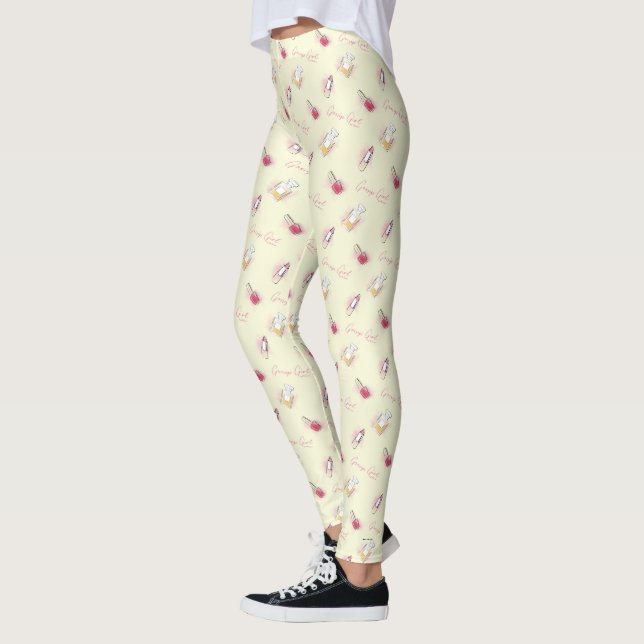 Gossip Girl Lipstick & Perfume Pattern Leggings (Left)