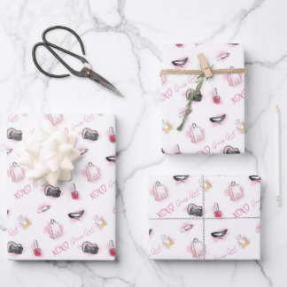Gossip Girl Makeup Pattern Wrapping Paper Sheet