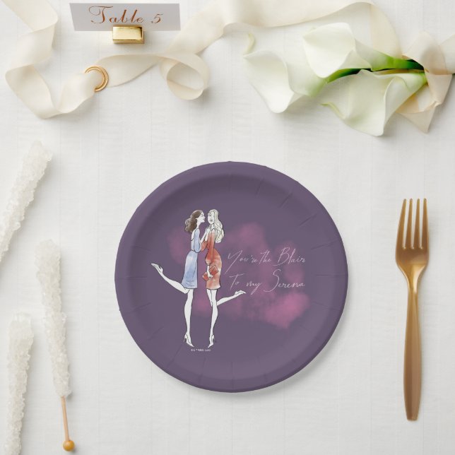 Gossip Girl - You're the Blair to my Serena Paper Plate (Wedding)