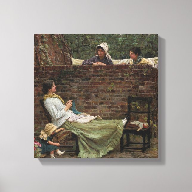 Gossip - John William Waterhouse Canvas Print (Front)