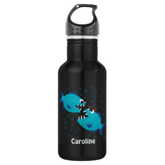 Gossiping Blue Piranha Fish Name 532 Ml Water Bottle