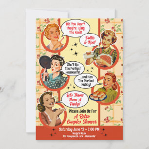 Gossiping Housewife Couples Shower 2 Invitation