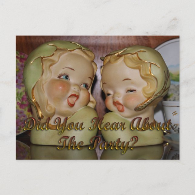 "gossipy" girls party invite postcard (Front)