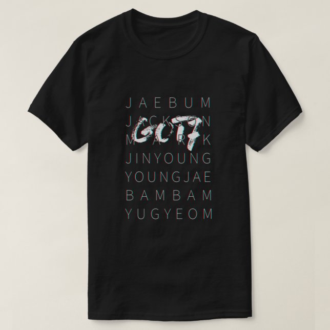 GOT7 3D Tee Black Ver Fitted (Design Front)