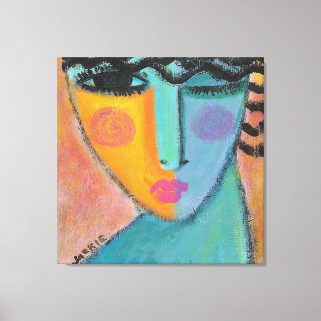 Got A Secret Abstract Portrait of a Woman Canvas Print (Front)