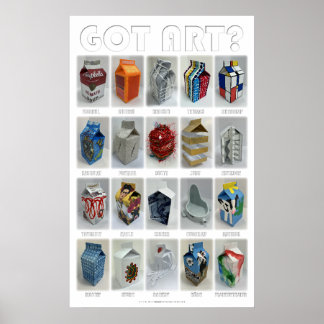 GOT ART? Parody images of famous artworks as milk Poster