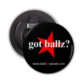Got Ballz? Button Bottle Opener
