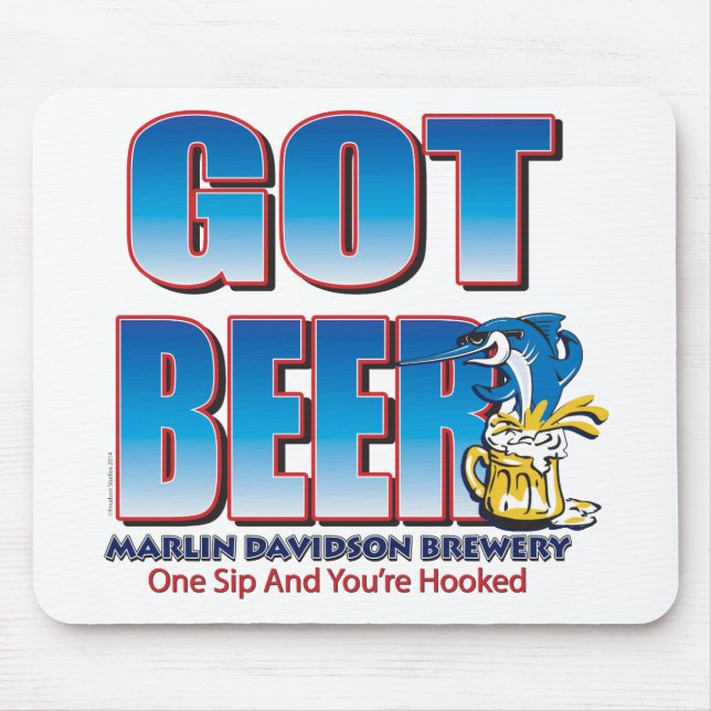 Got Beer Marlin Davidsons Mouse Mat (Front)
