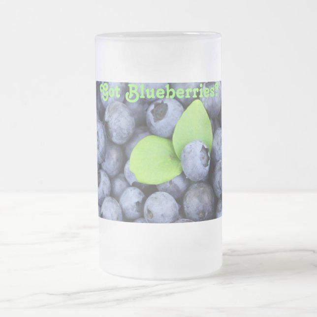 Got Blueberries? Frosted Glass Beer Mug (Center)