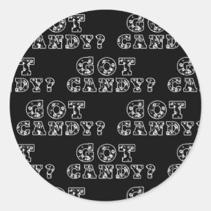 Got Candy? Black & White Skulls Halloween Classic Round Sticker