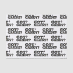 Got Candy? Black & White Skulls Sucker Halloween Tissue Paper