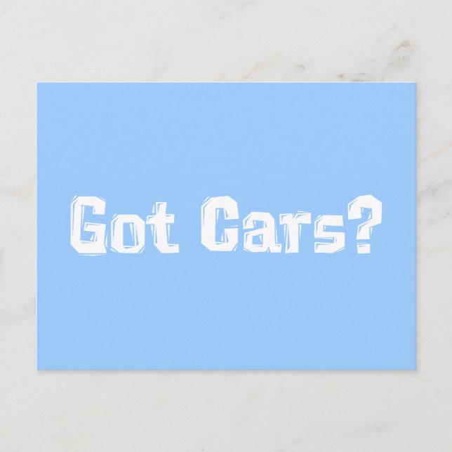 Got Cars Gifts Postcard (Front)