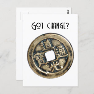 Got Change? Ancient Chinese Banliang Coin Postcard