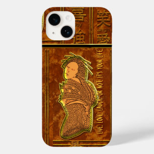 Got Characters? Japanese Design in Brown and Gold Case-Mate iPhone 14 Case