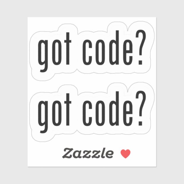 got code? Custom Cut 2 Stickers by Janz (Sheet)