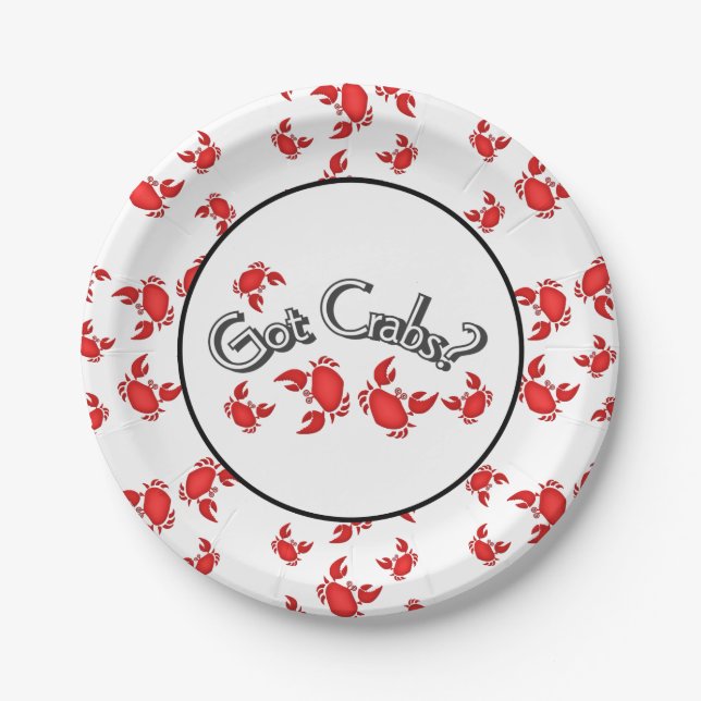 Got Crabs? Saying Red Crabs Humour Paper Plate (Front)
