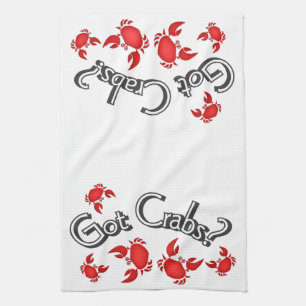 Got Crabs? Saying Red Crabs Humour Tea Towel