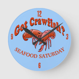 Got Crawfish Round Clock