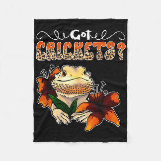 Got Cricket Flowers Cute Bearded Dragon Reptile Lo Fleece Blanket