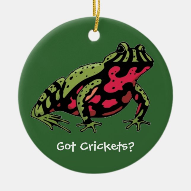Got Crickets (Fire Belly Toad) Ceramic Tree Decoration (Front)