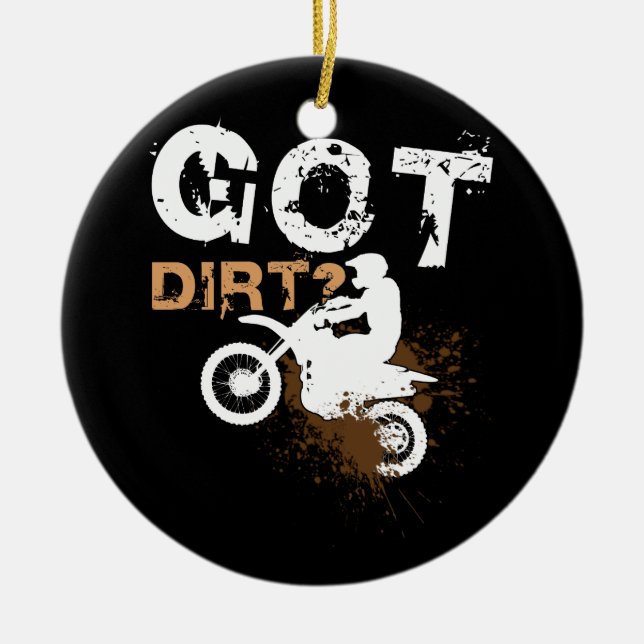 Got Dirt Motocross Racing Ceramic Tree Decoration (Front)