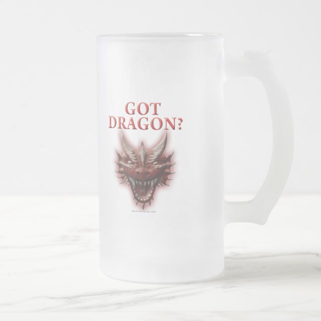 Got Dragon? Frosted Glass Beer Mug (Right)